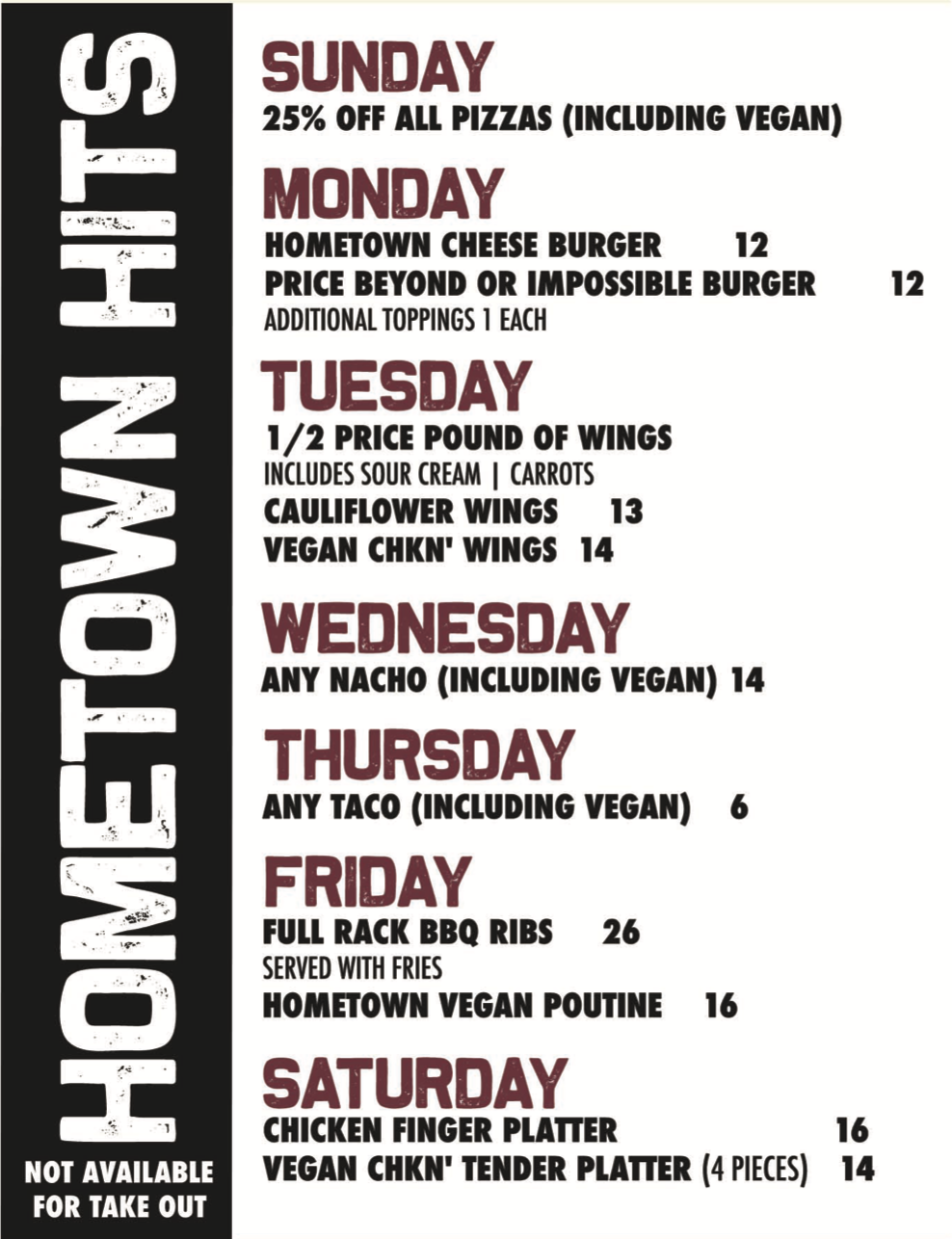 Hometown Hits — Hometown Sports Grill